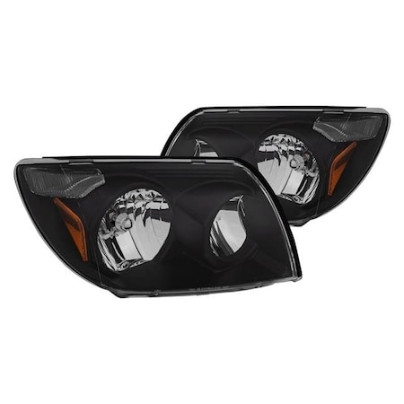 Strike3 4Runner Crystal Headlights for 2003-2005 Toyota; Black ST1629360